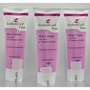 3 Pack Medline Soothe & Cool Fresh Skin Cream 8 oz - Dry Irritated Skin W/Aloe